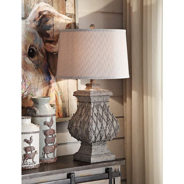 Image 1 Crestview Collection Madelyn Tarnished Metal Table Lamp