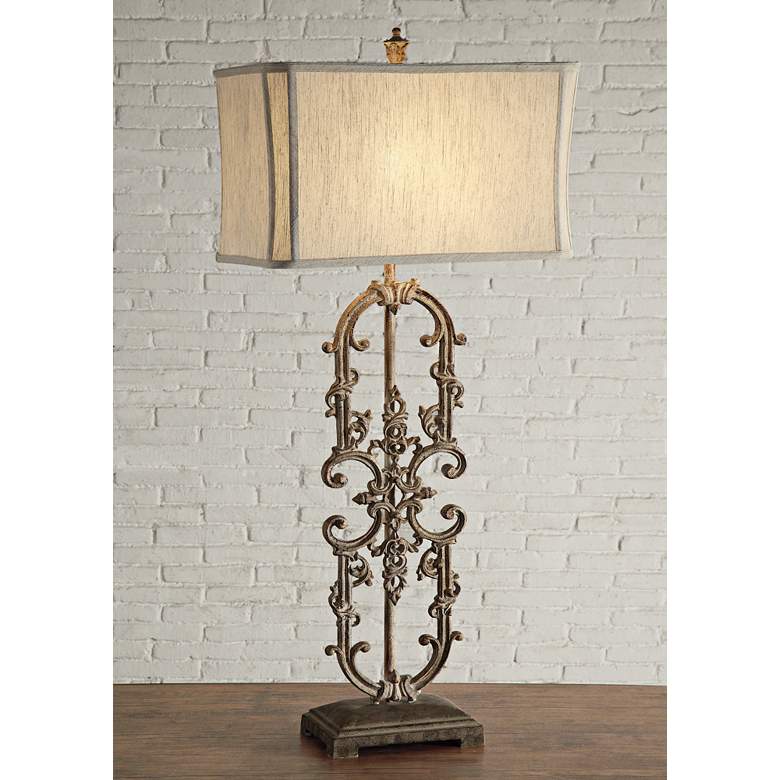 Image 1 Crestview Collection Madison Antique White Iron Table Lamp