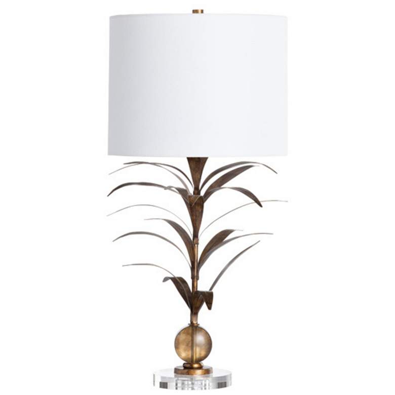 Image 1 Crestview Collection Mandalay 31.8 inch Palm Fronds Metal Table Lamp