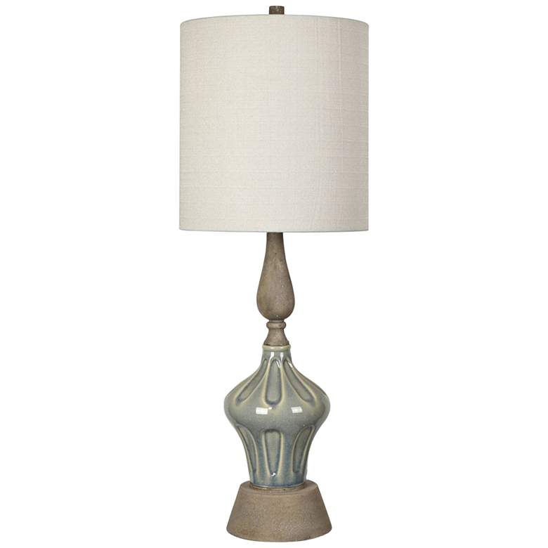 Image 1 Crestview Collection Marbella Soft Blue Ceramic Table Lamp