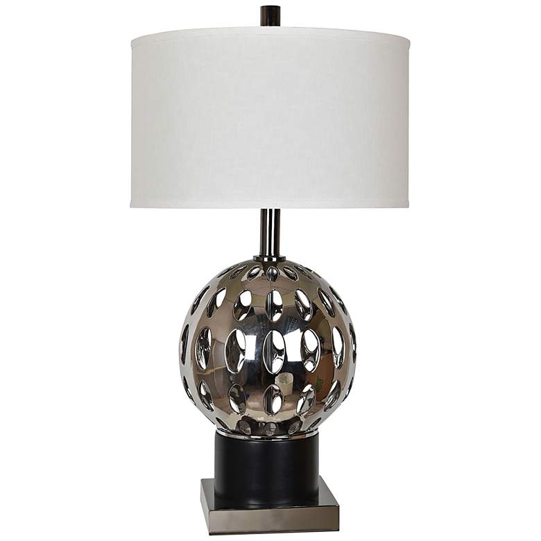 Image 1 Crestview Collection Mercer Chrome and Black Table Lamp