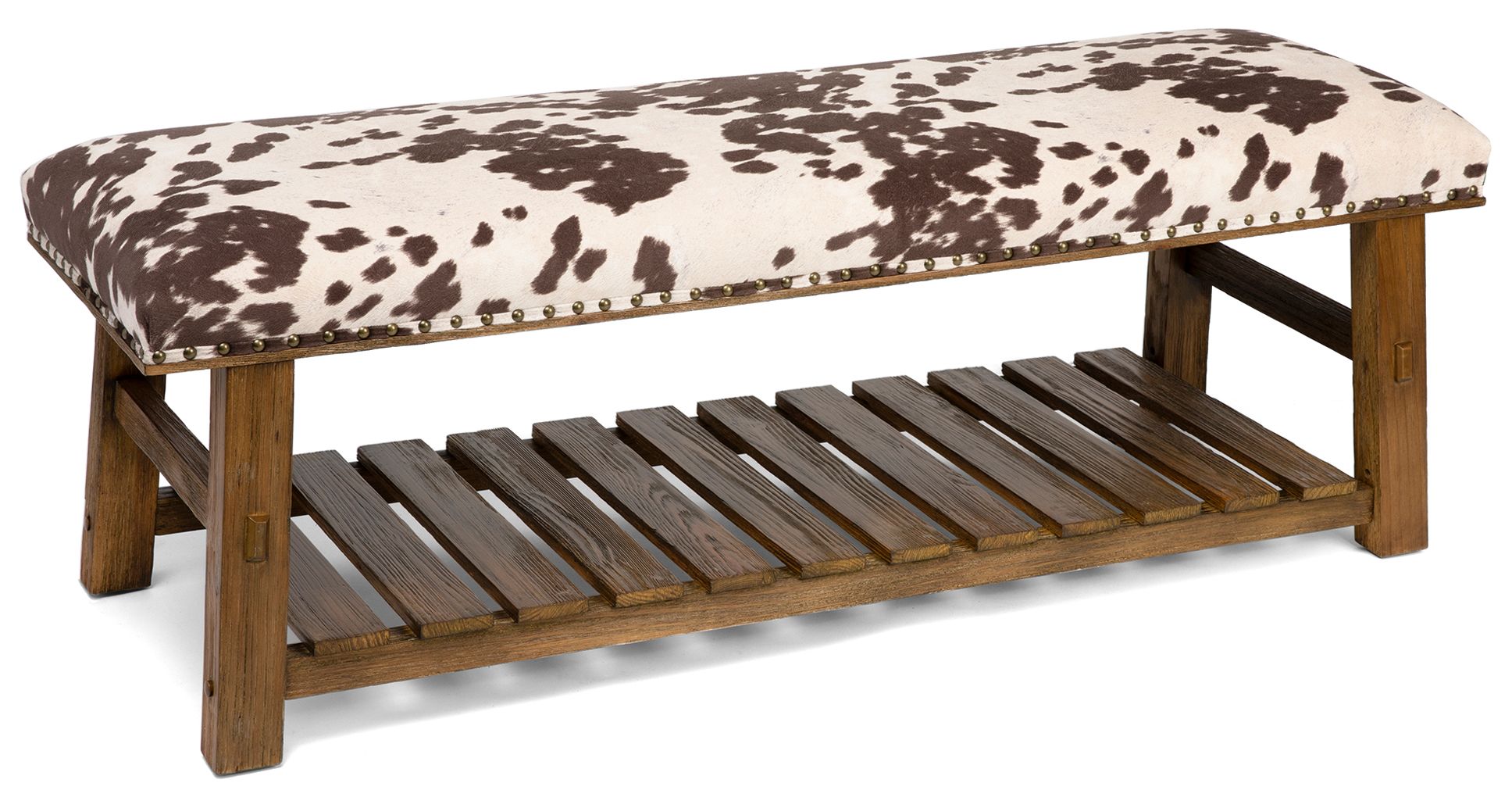 Crestview Collection Mesquite Faux Cowhide Bench