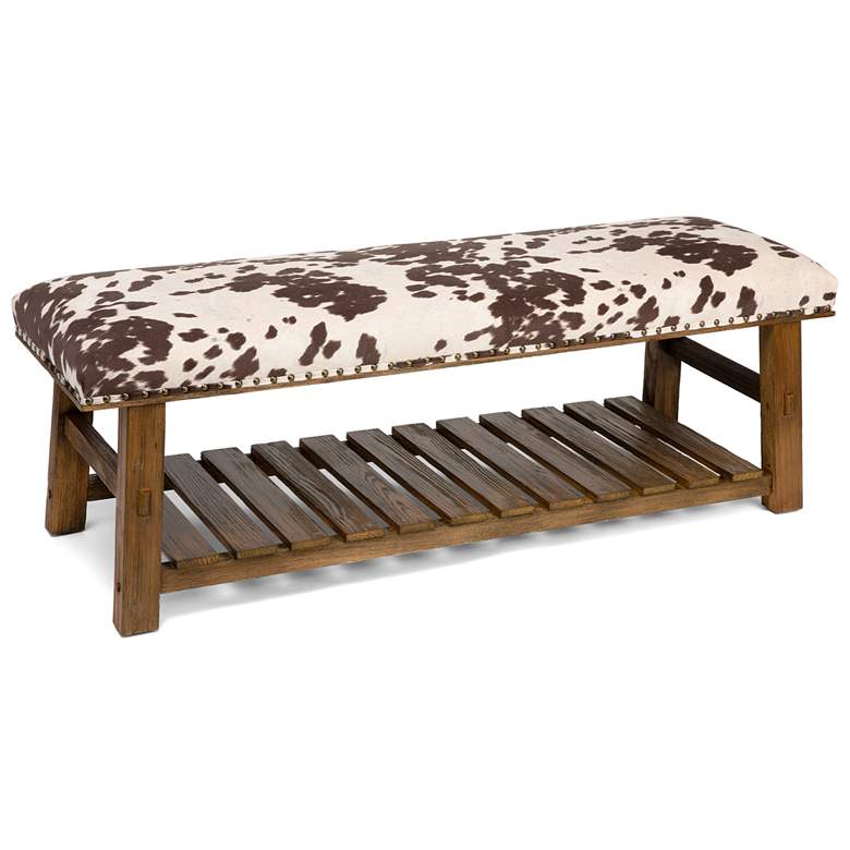 Image 1 Crestview Collection Mesquite Faux Cowhide Bench