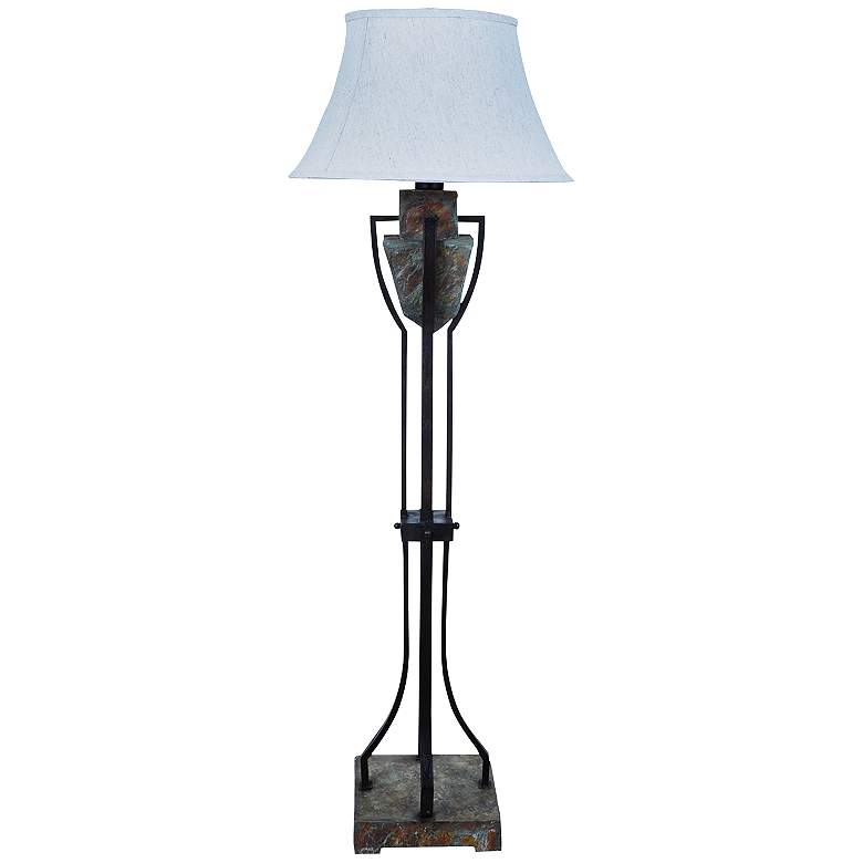 Image 1 Crestview Collection Monarch Slate and Bronze Floor Lamp