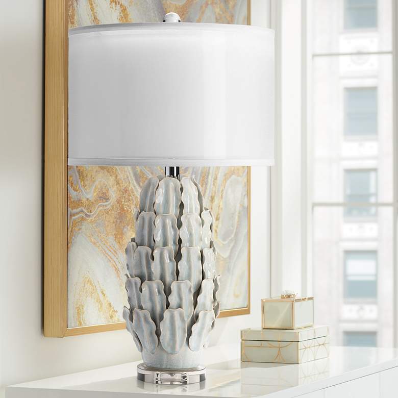 Image 1 Crestview Collection Monticito Ivory and Soft Blue Ceramic Table Lamp