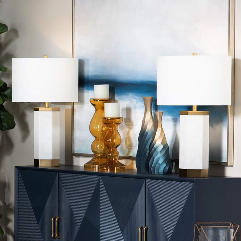 Image 1 Crestview Collection Morrison White and Brass Table Lamp