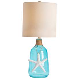 Image1 of Crestview Collection Ocean Breeze Coastal Blue Glass Table Lamp