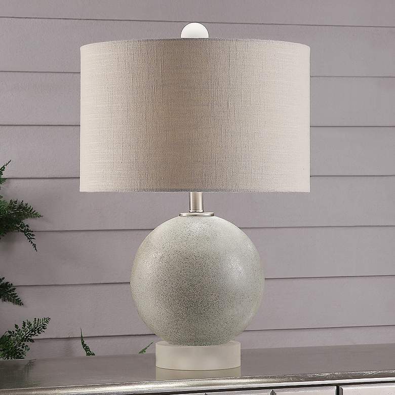 Image 1 Crestview Collection Omni I Metallic Creamy Gray Glass Table Lamp