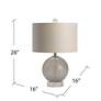 Crestview Collection Omni I Metallic Creamy Gray Glass Table Lamp