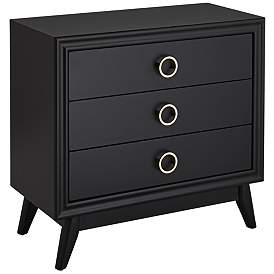 Image2 of Crestview Collection Oslo 32"W Black 3-Drawer Accent Chest