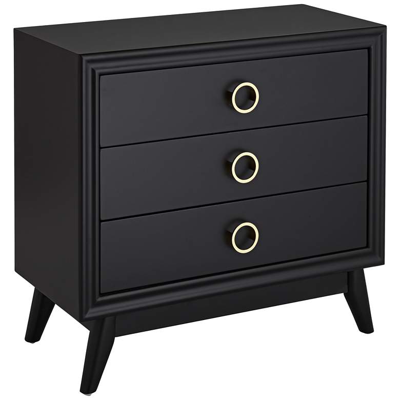 Image 2 Crestview Collection Oslo 32"W Black 3-Drawer Accent Chest