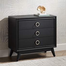 Image1 of Crestview Collection Oslo 32"W Black 3-Drawer Accent Chest