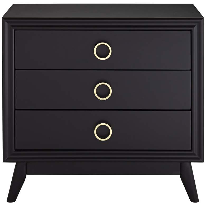 Image 6 Crestview Collection Oslo 32 inchW Black 3-Drawer Accent Chest more views