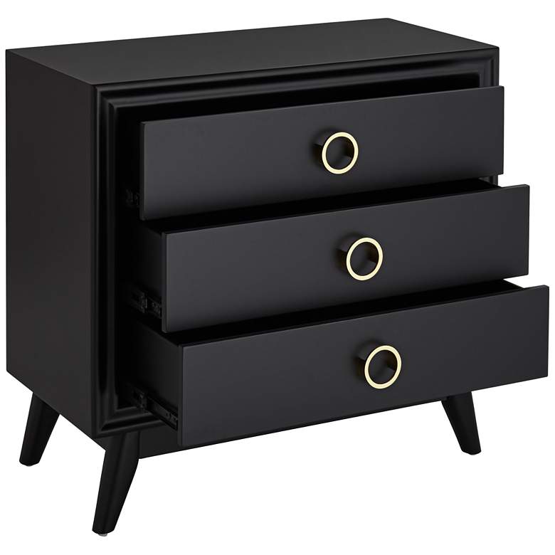 Image 7 Crestview Collection Oslo 32"W Black 3-Drawer Accent Chest more views