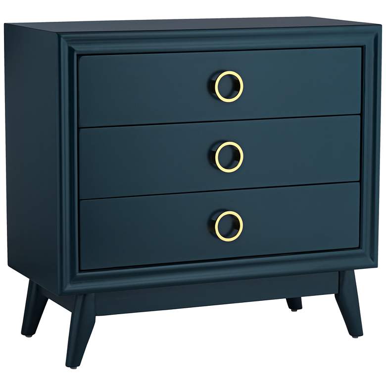 Image 2 Crestview Collection Oslo 32"W Blue 3-Drawer Accent Chest