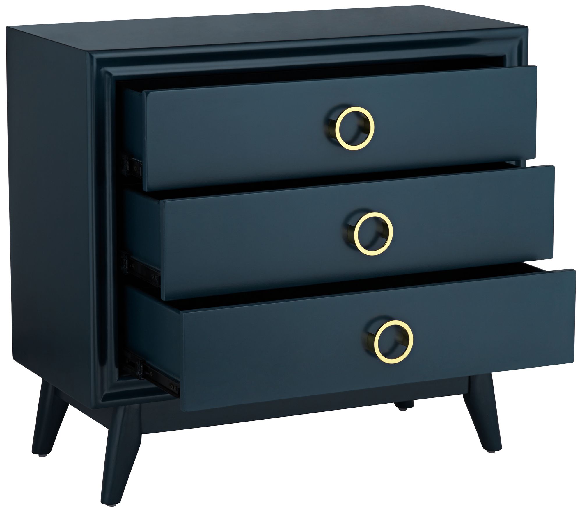 Crestview Collection Oslo 32"W Blue 3-Drawer Accent Chests Set of 2