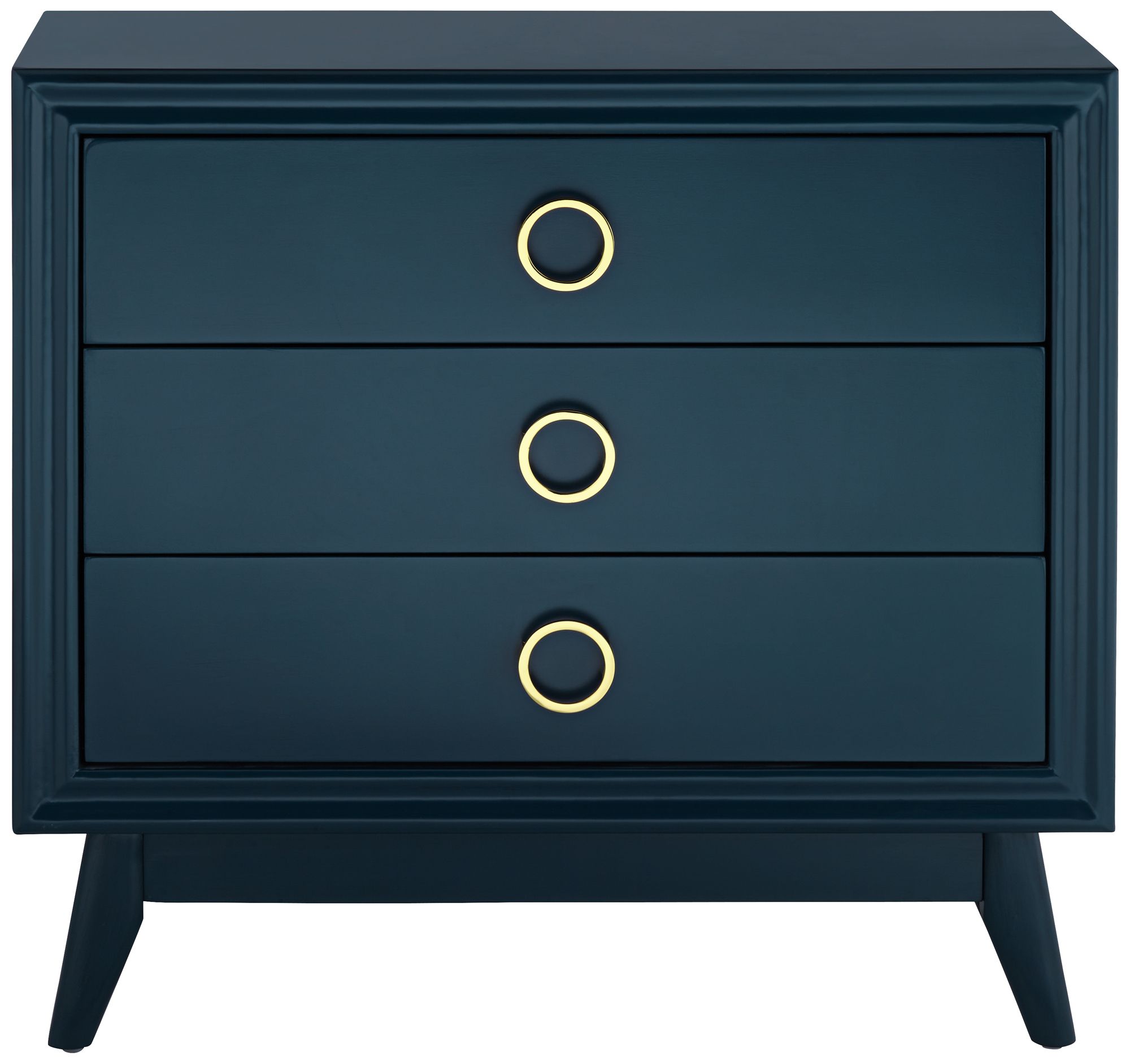 Crestview Collection Oslo 32"W Blue 3-Drawer Accent Chests Set of 2
