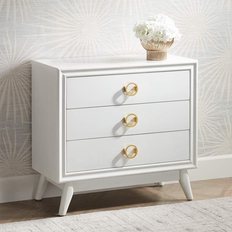 Image 1 Crestview Collection Oslo 32"W White 3-Drawer Accent Chest