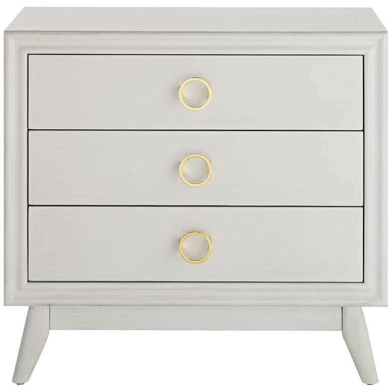 Image 6 Crestview Collection Oslo 32 inchW White 3-Drawer Accent Chest more views