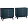 Crestview Collection Oslo 32"W Blue 3-Drawer Accent Chests Set of 2