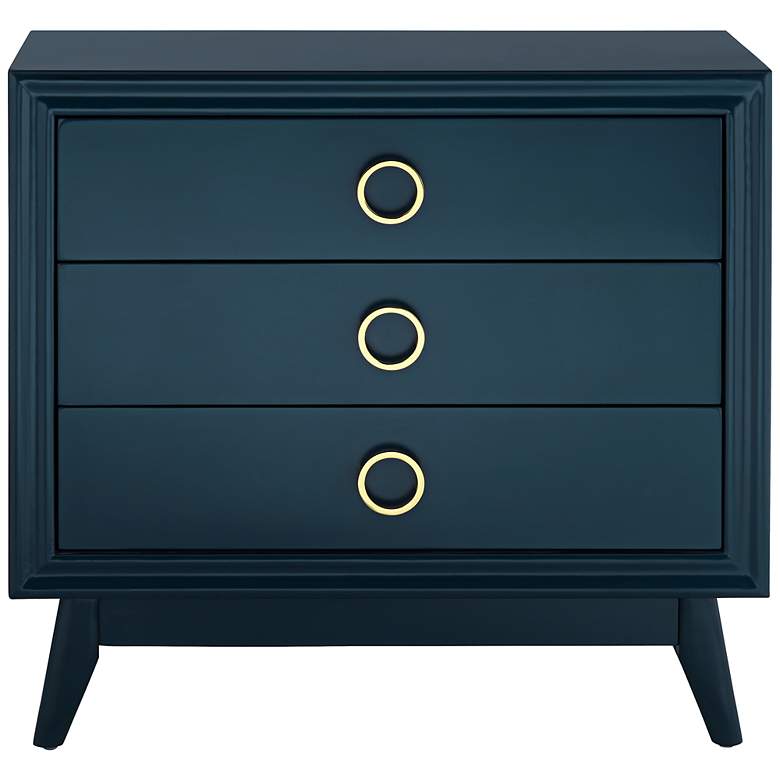Image 6 Crestview Collection Oslo 32"W Blue 3-Drawer Accent Chests Set of 2 more views