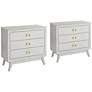 1_Crestview Collection Oslo 32"W White 3-Drawer Accent Chests Set of 2