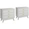 Crestview Collection Oslo 32"W White 3-Drawer Accent Chests Set of 2