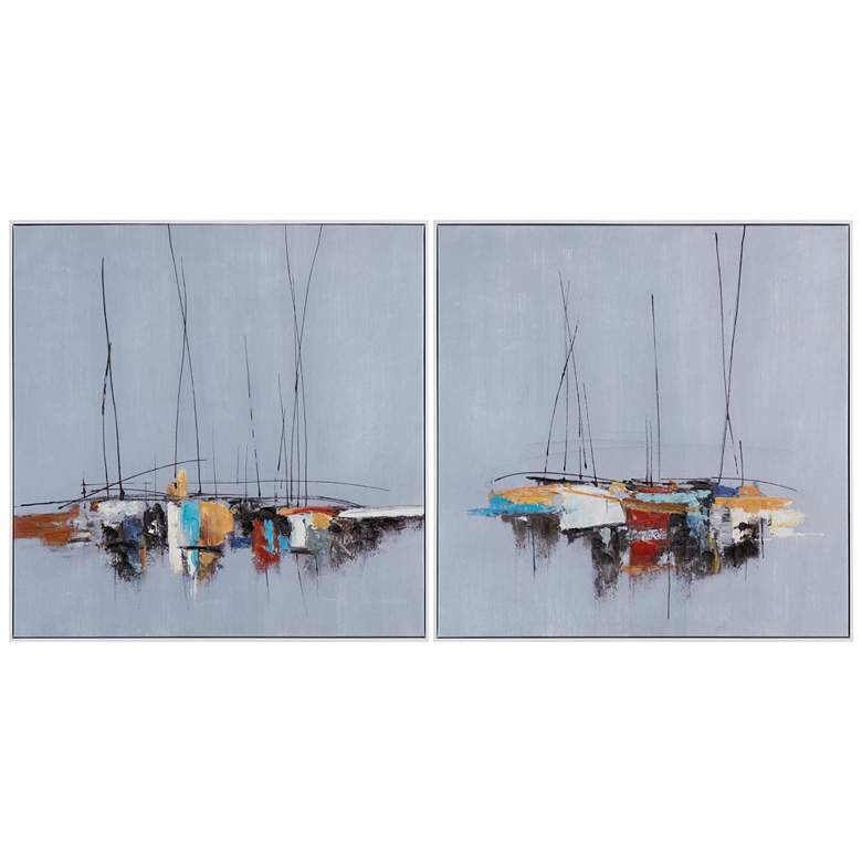 Image 1 Crestview Collection Oxford Sails Framed Canvas Set of 2