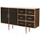 Crestview Collection Palisade 60" Wide Ebony 6-Drawer Modern Sideboard