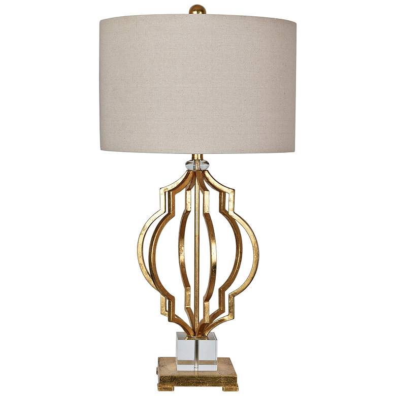 Image 1 Crestview Collection Parisian 33 1/2" Gold Leaf Metal Table Lamp