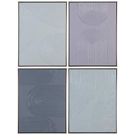 Image1 of Crestview Collection Pastel Ways Framed Canvas Painting Set of 4
