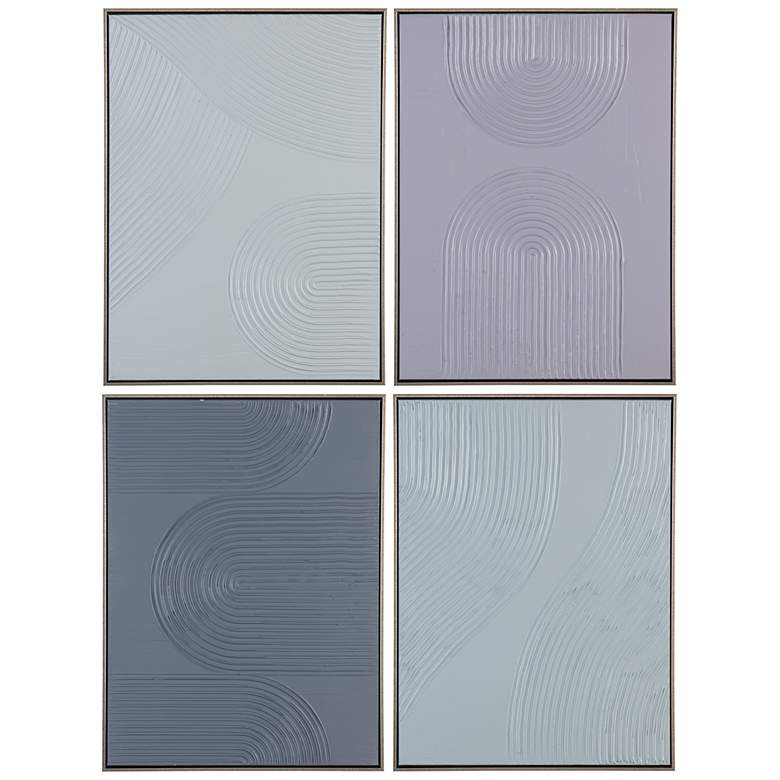 Image 1 Crestview Collection Pastel Ways Framed Canvas Painting Set of 4