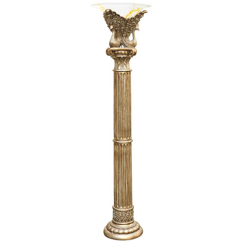 Image 1 Crestview Collection Peacock Torchiere Floor Lamp