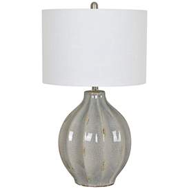 Image1 of Crestview Collection Perry Gray Ceramic Fluted Urn Table Lamp