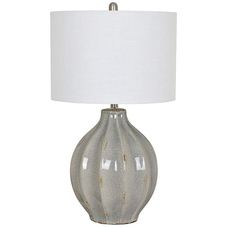 Image 1 Crestview Collection Perry Gray Ceramic Fluted Urn Table Lamp