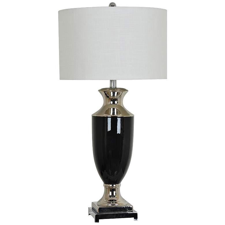 Image 1 Crestview Collection Phelps Black and Chrome Urn Table Lamp