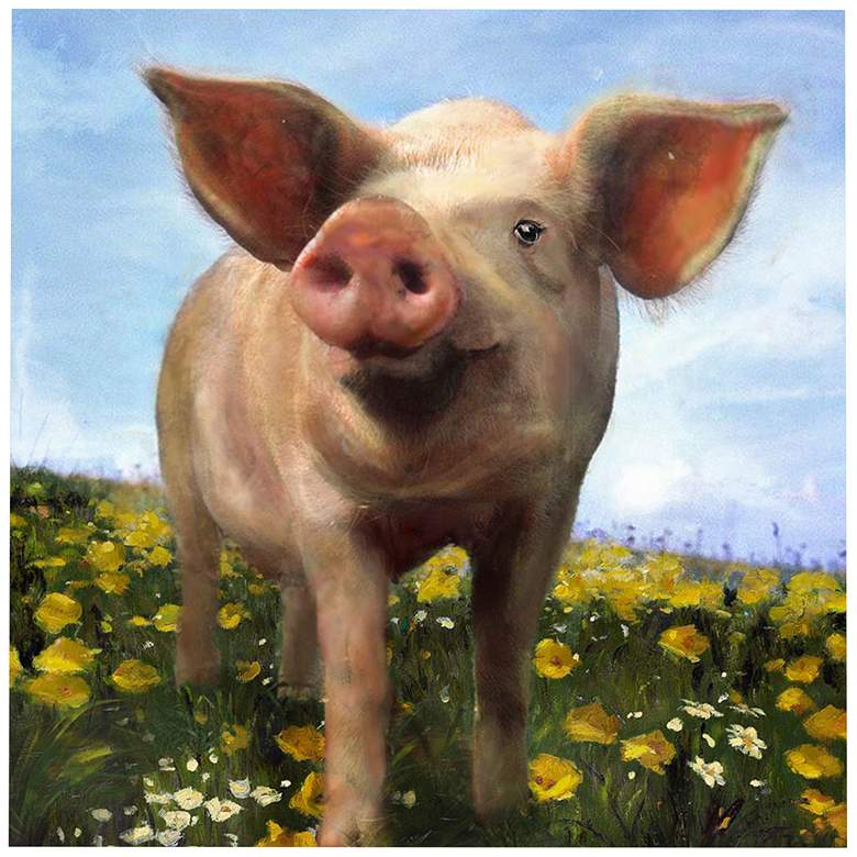 Image 1 Crestview Collection Pig Out 40" Square Canvas Wall Art