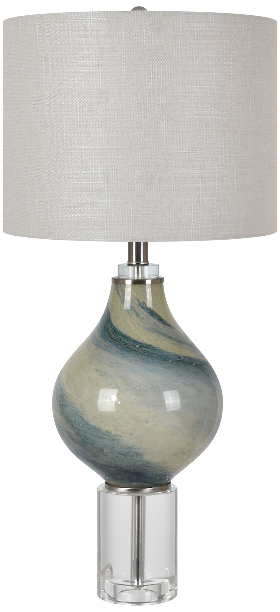 Crestview Collection Piper Aqua Glass and Crystal Table Lamp 82E70