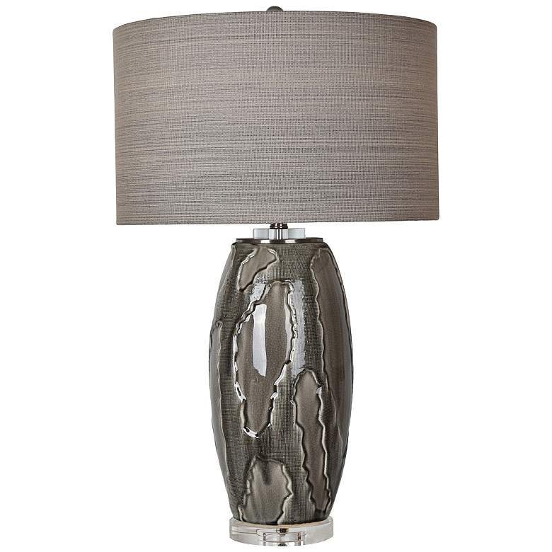 Image 1 Crestview Collection Pompe Gray Obsidian Ceramic Table Lamp
