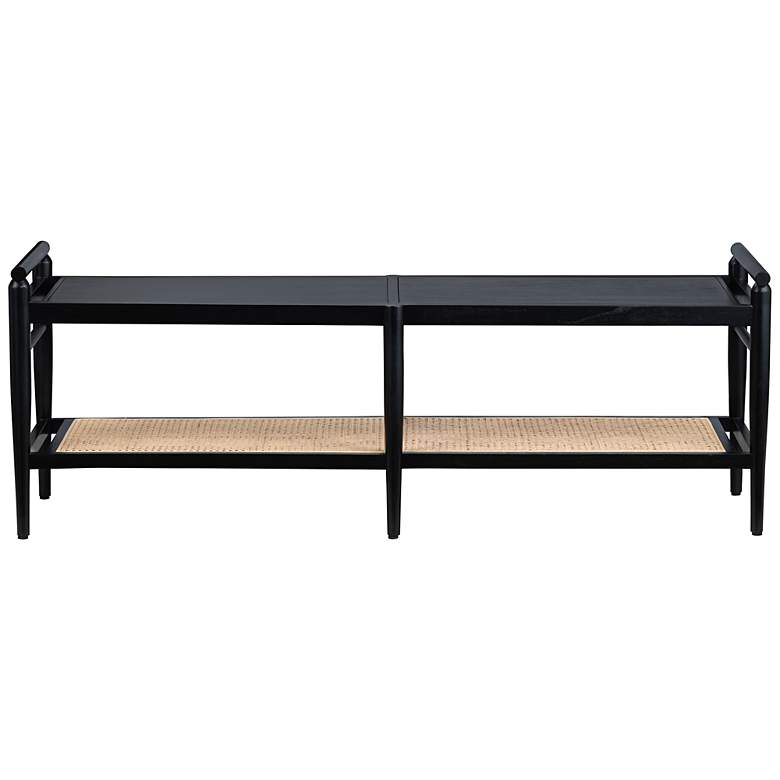Image 1 Crestview Collection Port Royal 58" Wide Black Wood Bench