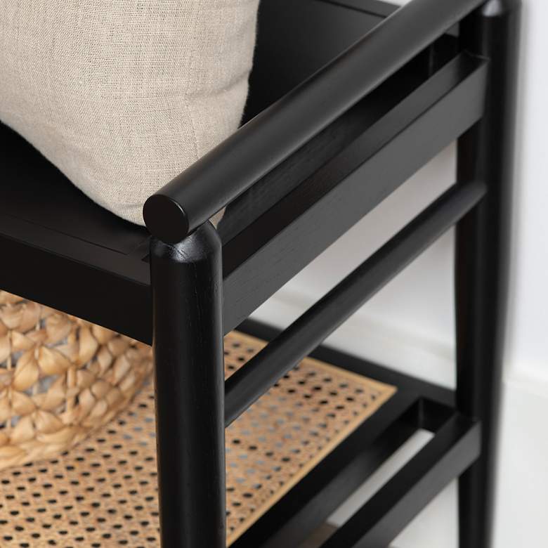 Image 4 Crestview Collection Port Royal 58" Wide Black Wood Bench more views