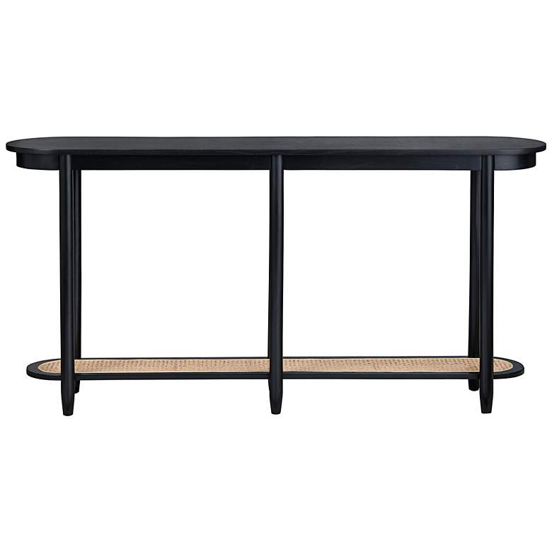 Image 1 Crestview Collection Port Royal 64" Wide Wood and Rattan Console Table