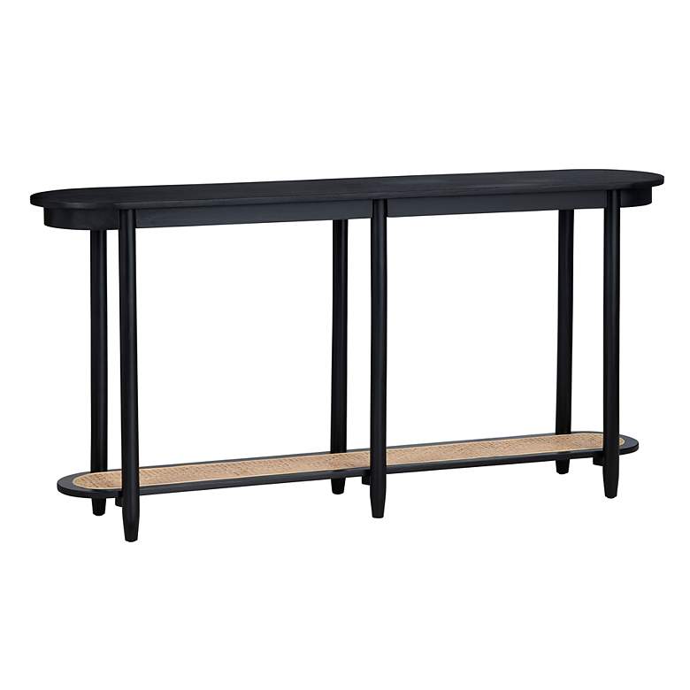 Image 2 Crestview Collection Port Royal 64" Wide Wood and Rattan Console Table more views