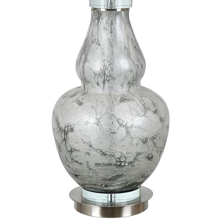 Image 5 Crestview Collection Quinn White and Gray Glass Double Gourd Table Lamp more views