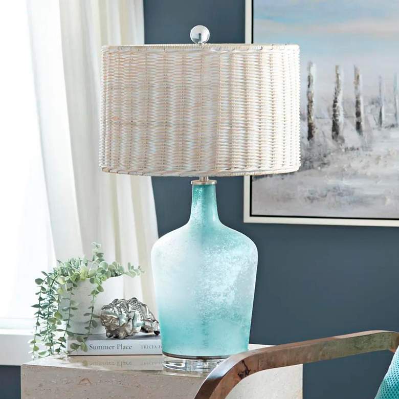 Image 1 Crestview Collection Rainey Coastal Bottle Glass Table Lamp