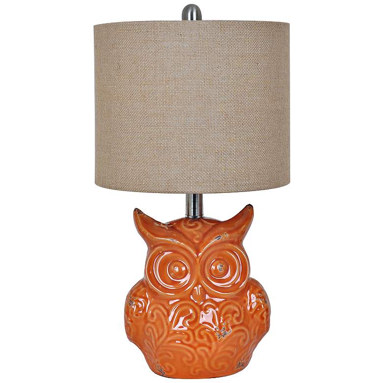 Image 1 Crestview Collection Raleigh Owl Orange Table Lamp