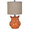 Crestview Collection Raleigh Owl Orange Table Lamp