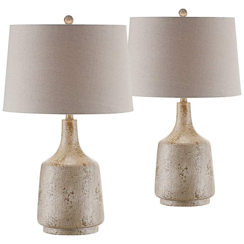 Image 1 Crestview Collection Rhys Textured Stone Table Lamp Set of 2