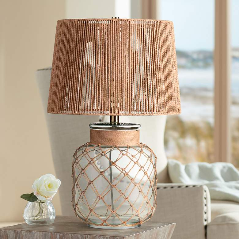 Image 1 Crestview Collection Richards Glass and Rope Table Lamp