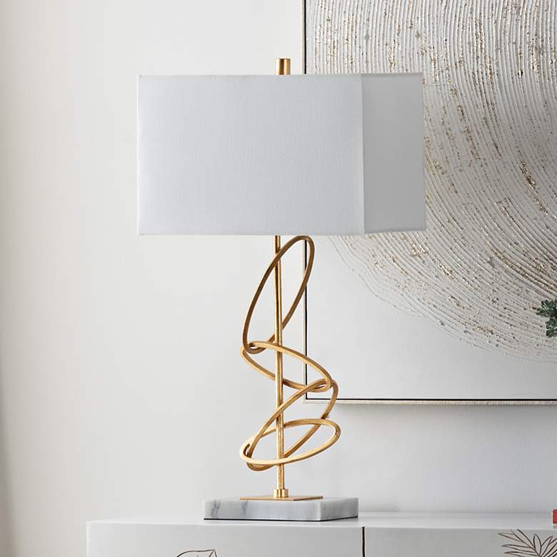 Image 2 Crestview Collection Ringo 29 1/2" High Modern Gold Rings Table Lamp